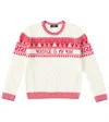 Versace Fair Isle Virgin Wool Sweater In White