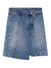Versace Denim Skirt In Blue