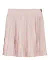 Versace Striped Pleated Skirt Button Detail In Pink