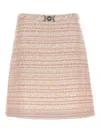 Versace Pink Ribbed Blend Skirt In Nude & Neutrals