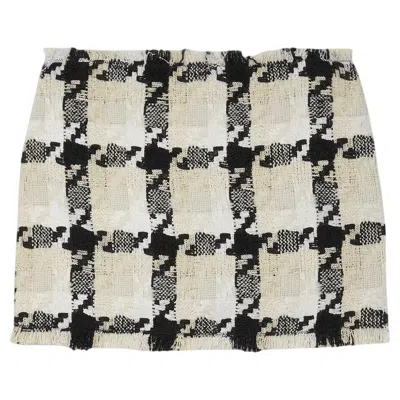 Pre-owned Versace Fall 2022 Tween Checked Black White Mini Skirt It 38