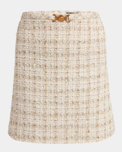 Versace Fancy Metallic Eyelash Tweed Mini Skirt In Multi