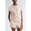 Versace Fancy Metallic Tweed Vest In Neutral
