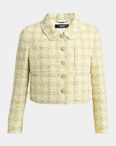 VERSACE FANCY TWEED CROP INFORMAL JACKET