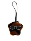 Versace Faux-fur Bag Charm In Brown