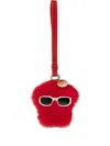 Versace Faux-fur Bag Charm In Red