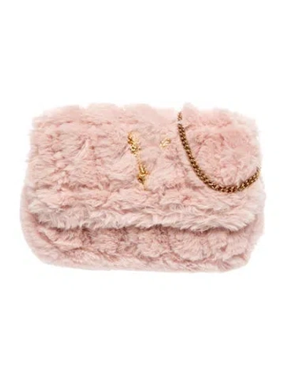 Pre-owned Versace Faux Fur Clutch In Pink