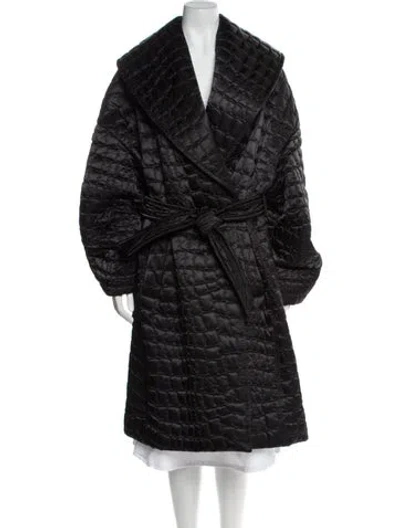Pre-owned Versace Faux Fur Coat In Black
