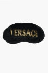 Versace Faux Fur Eye Mask With Sequined Logo