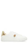 Versace Flat Sole Low-top Sneakers With Greek Key In White