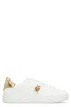 Versace Flat Sole Low-top Sneakers With Greek Key In White