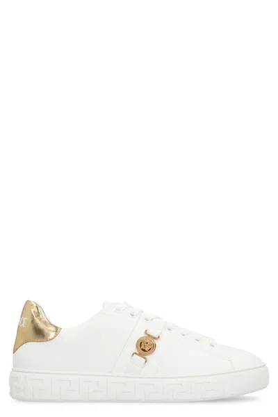 VERSACE VERSACE FAUX LEATHER LOW-TOP SNEAKERS