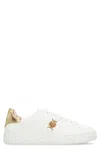 Versace Flat Sole Low-top Sneakers With Greek Key In White