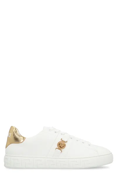 VERSACE VERSACE FAUX LEATHER LOW-TOP SNEAKERS