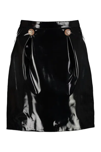 Versace Faux Leather Mini Skirt - 黑色 In Black