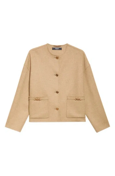 VERSACE VERSACE FELTED WOOL BLEND PEACOAT