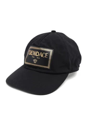 Pre-owned Versace Fendi X , Fendace Baseball Cap In Black