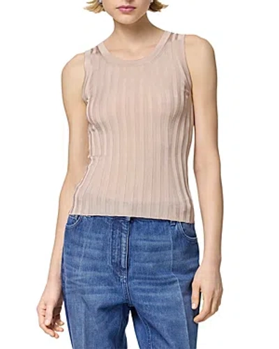 Versace Medusa-plaque Ribbed Tank Top In Chiffon