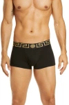 Versace Greek Key Low-rise Trunks In Black