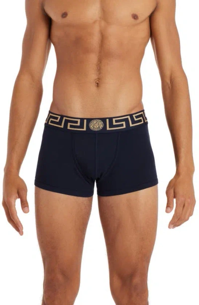 Versace First Line Low Rise Trunks In Navy