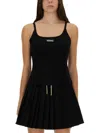 Versace Logo Ribbed Tank Top In Black