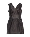 Versace Fitted Lambskin Mini Dress In Black