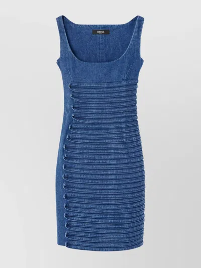 VERSACE FITTED MINI ROBE EN DENIM