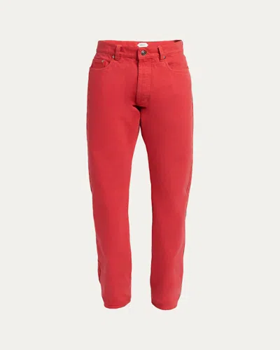 Versace Five-pocket Straight Jeans In Red