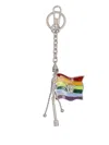 Versace Silver-tone Metal Key Ring And Clasp In Silver