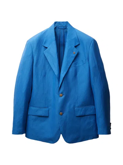 Versace Blazer Oversize En Laine Et Lin In Multi