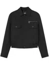 Versace Flap-pocket Wool Jacket In Black