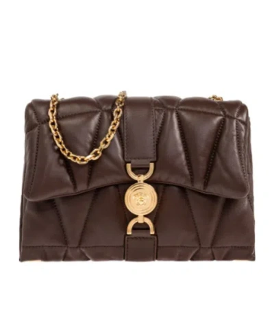 Versace Flap Shoulder Bag In Brown