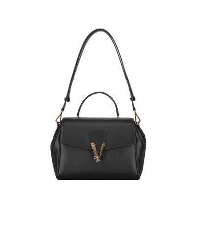 Versace Flap Shoulder Bag In Black
