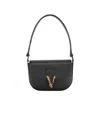 Versace Leather Shoulder Bag In Black