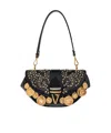 Versace Virtus Medium Coin-embellished Leather Shoulder Bag In Black