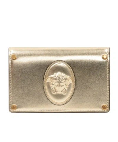 Versace Flap Shoulder Bag In Gold