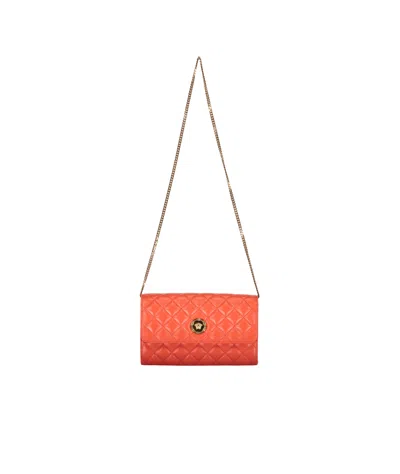 Versace Flap Shoulder Bag In Orange