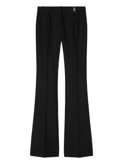VERSACE FLARED BLACK TROUSERS WITH HIGH WAIST
