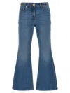 Versace Flared Denim Jeans With Metallic Jellyfish Detail In Blue