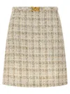 Versace Flared Mini Skirt In Tweed In Multi