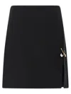 Versace Safety Pin A-line Wool Mini Skirt In Black