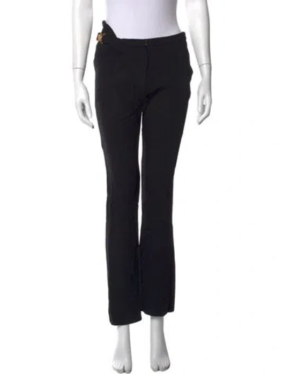 Pre-owned Versace Flared Pants In Black