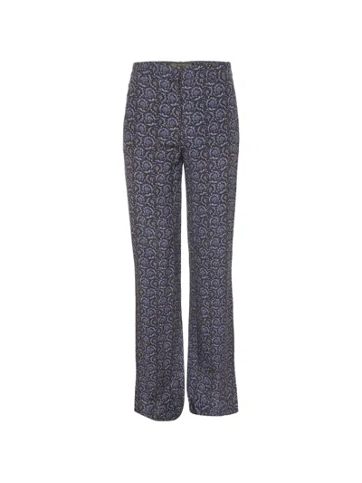 Pre-owned Versace Flared Trousers In Blue