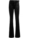 Versace Flared Low-rise Trousers In Black