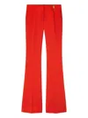 Versace Flared Wool-blend Trousers In Red