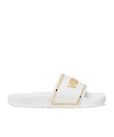 Versace Flat Sandals In White