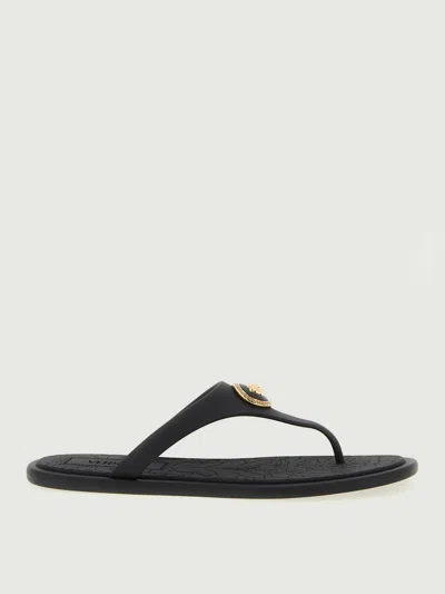 VERSACE FLAT SANDALS VERSACE WOMAN COLOR BLACK,H25186002