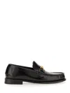 Versace Horsebit-embellished Patent-leather Loafers In Black