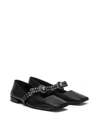 Versace 20mm Leather Ballerina Flats In Black