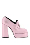Versace Aevitas 125mm Metallic-effect Platform Pumps In Pink/palladium